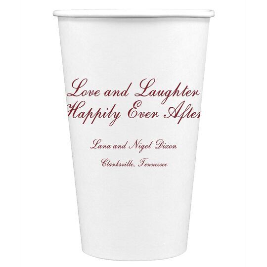 Love and Laughter Paper Coffee Cups